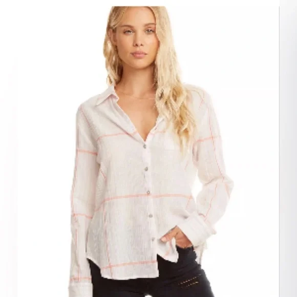 CHASER Classic long sleeve Button Down Shirt Madras size medium NWOT - Picture 1 of 5